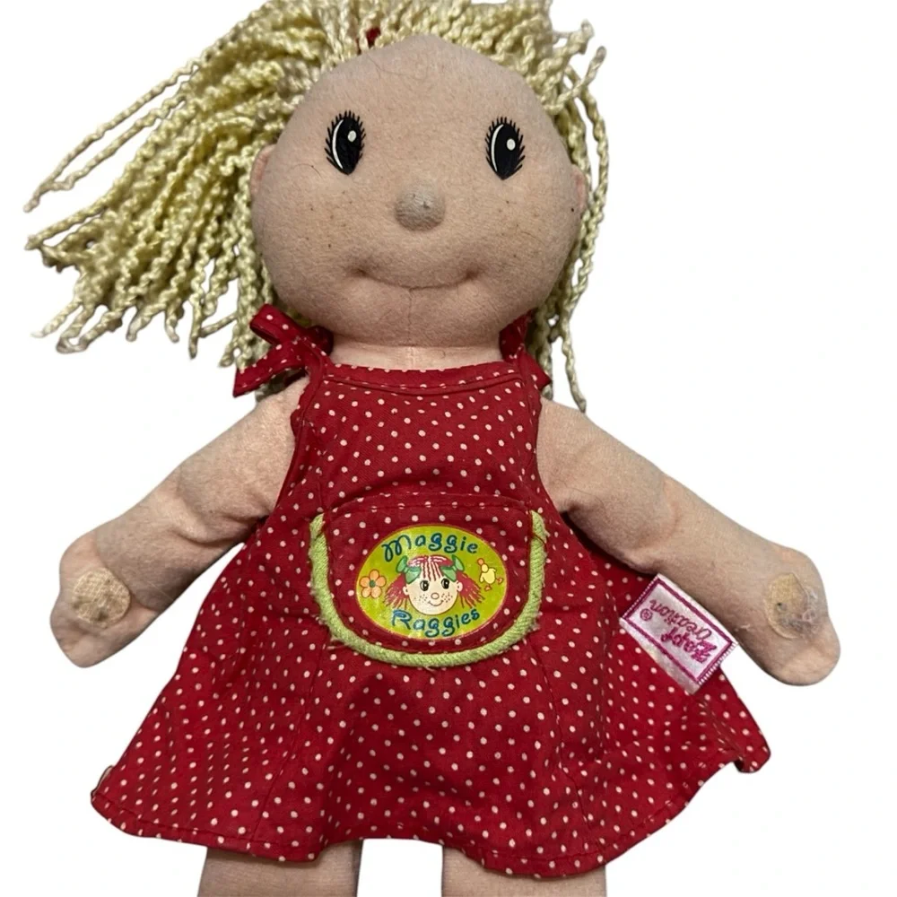 Vintage 2000s Maggie Raggies Soft Plush Toy Girl Doll Yarn Zapf Creation Germany - Picture 2 of 6